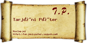 Tarjáni Péter névjegykártya