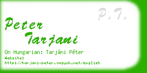 peter tarjani business card